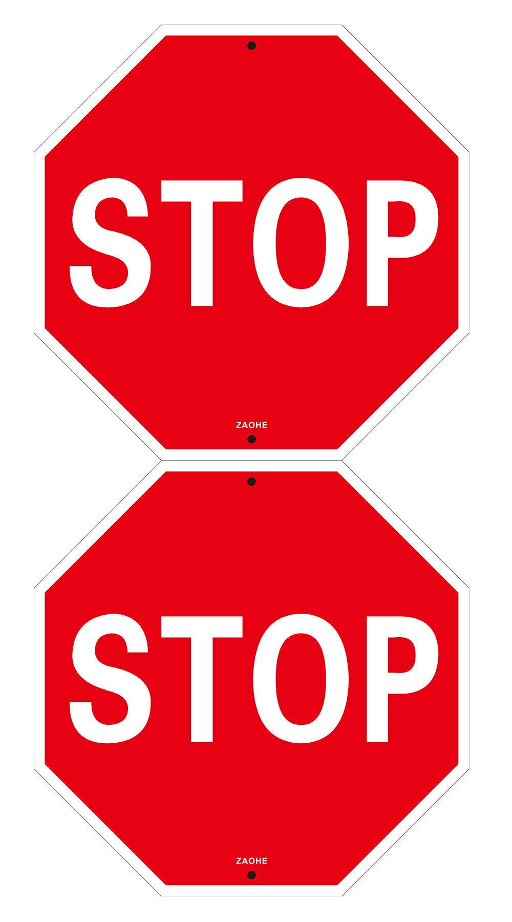2-pack Stop Signs Red Stop Signage Aluminum Traffic Sign Warning